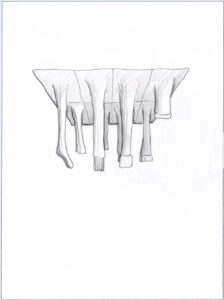 Clothing Sculpture Drawing: Scrim Below, 2010