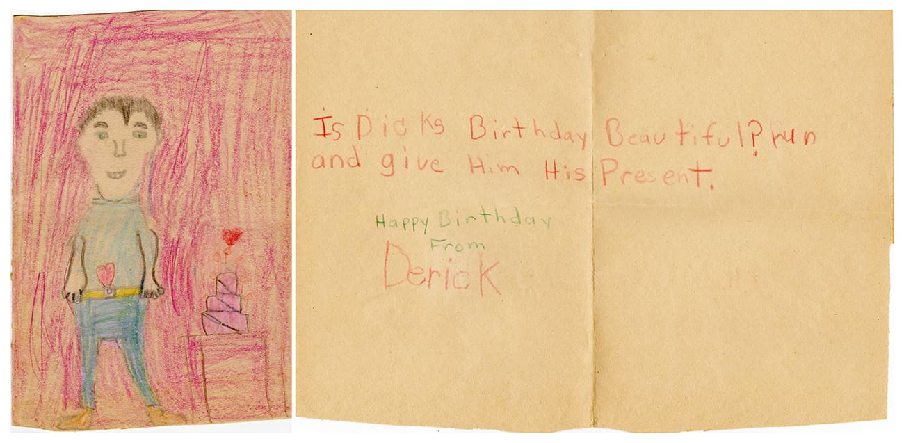 Dads Birthday Card, 1971, Age 6