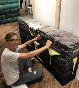 Clothing Sculpture: Installing at Eileen Fisher, Bergen St.