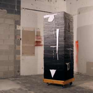 Clothing Sculpture: Separating being from becoming, 2018 (after Aldous Huxley) 7’ x 28” x 28” 3