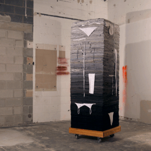 Clothing Sculpture: Separating being from becoming, 2018 (after Aldous Huxley) 7’ x 28” x 28” 4